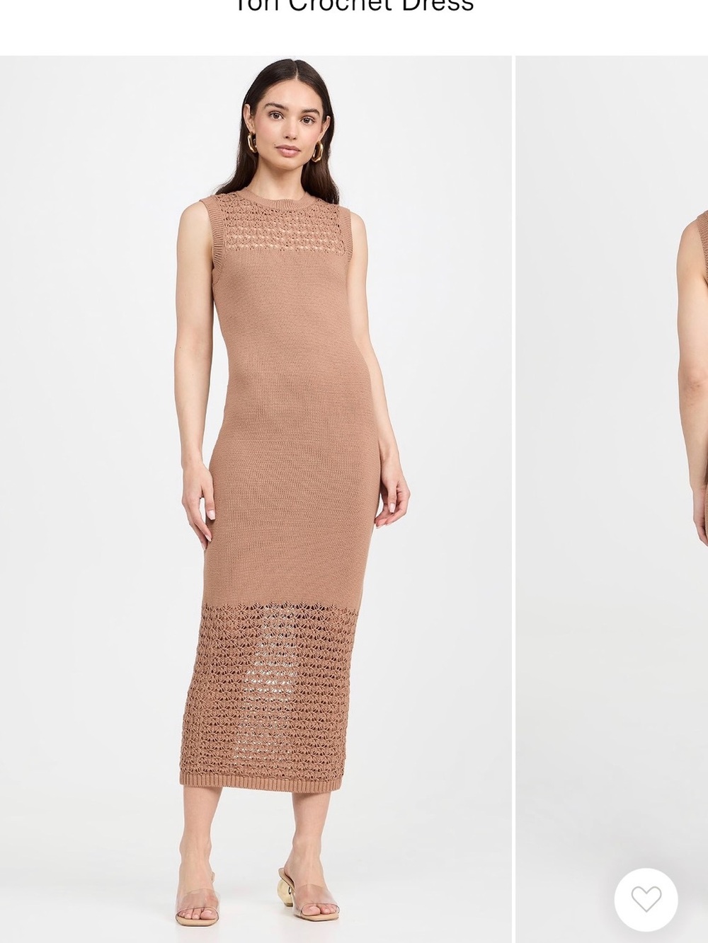 525 America Taupe Crochet-Detail Sleeveless Maxi Dress